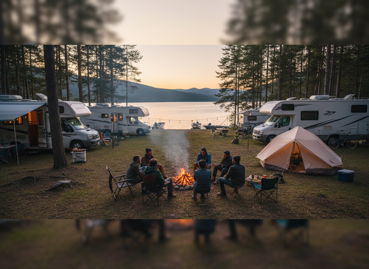 Freude am Campen mit Freunde